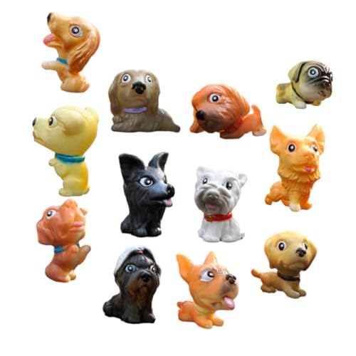 ADOCARN 12st Mikrolandschaftswelpe Hund Kleines Welpendekor Mini-welpenfiguren Welpen- Mini-welpendekorationen Dackel Kleine Tierfiguren Cartoon-welpen-Ornamente PVC von ADOCARN