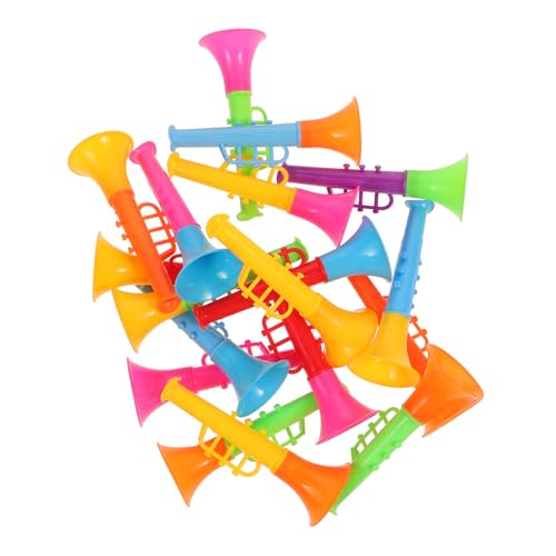 ADOCARN 18 Stück Mini Lautsprecher Trompete Mini Trompete Trompete Musikinstrumente Kinderspielzeug Mini Mini Instrumente Horn Haushalt Kunststoff Trompete Kompakte Kunststoff Trompete von ADOCARN