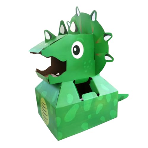 ADOCARN 1stk Dinosaurier-Modell 3D-Papier-Dinosaurier Dinosaurier-Kleidung Aus Papier DIY Papier Dinosaurier Dinosaurier-pappmodelle Dinosaurier-karton Dinosaurier-partyzubehör Green von ADOCARN