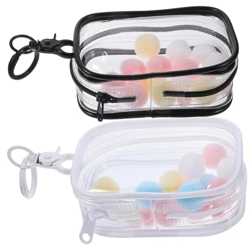 ADOCARN 2 Sätze Figur Vitrine Fall Schlüsselanhänger Für Klarsichtbeutel Für Den Schlüsselanhänger -sammelkoffer Actionfiguren Mini-Taschen-schlüsselanhänger PVC-Tasche Plastik von ADOCARN