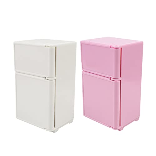 ADOCARN 2 Stück Puppenhaus Kühlschrank Rosa Mini Kühlschrank Kühlschränke Mini Kühlschrank Rosa Mini Kühlschrank Für Kleiner Kühlschrank Für Puppenhausmöbel Miniatur von ADOCARN