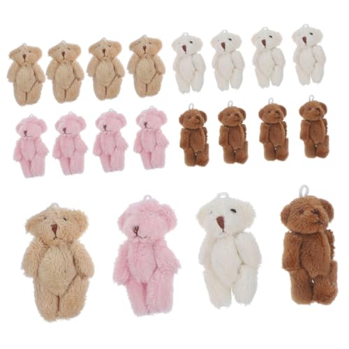 ADOCARN 20 Stück Ausgestopfte Bärenpuppe B Spielzeug Babypuppen Minispielzeug Kuscheltiere Für Babys Minipuppenzubehör Massenspielzeug Stofftier Schlüsselanhänger Süßer Bären von ADOCARN