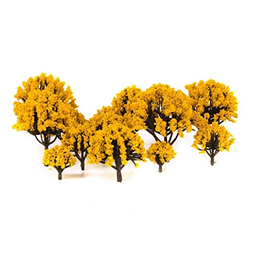 ADOCARN 20 Stück gemischte Modellbäume gelbe Landschaft Layout Landschaft Bäume Modellzubehör Blumen Suite von ADOCARN
