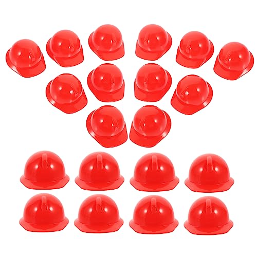 ADOCARN 20St Haustier Hut Puppe Mini-Helme Mini hart Hundemütze Baumeisterhut für Kinder Mini-Bauhut Hüte puppenzubehör doll Accessories Miniatur-Bauhut Helm für Minipuppe Plastik rot von ADOCARN