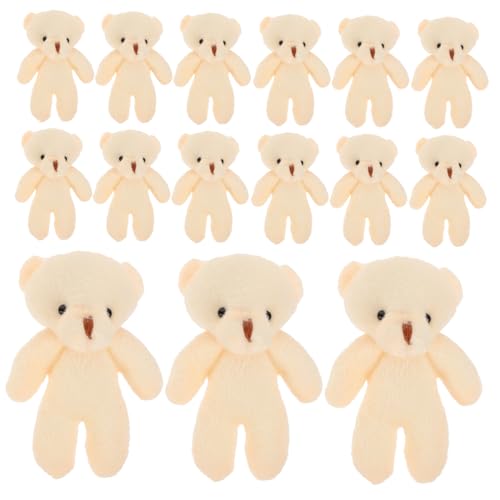 ADOCARN 20st Mini-bär Kleine Bärenpuppe Ausgestopft Bärenspielzeug Kuscheltier Mini Bär Winzig Mini-kuschelbären Multifunktionaler Bärenanhänger Mini-plüschtiere Tragen Beige Pp Baumwolle von ADOCARN