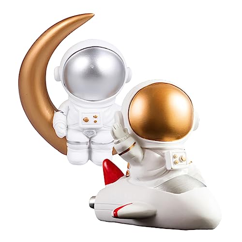 ADOCARN 2St Astronauten-Ornamente Raumfahrerfiguren Astronautenspielzeug Astronautenstatue Tortendekoration kinder geburtstagsdeko Party Kuchen Tischdekoration Party-Ornament Harz von ADOCARN