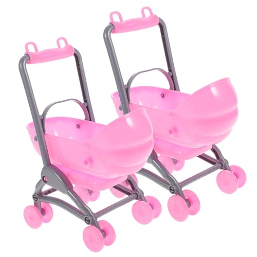 ADOCARN 2St Lernspielzeug für Babyspielzeug Miniatur-Kinderwagen Puppensitze puppenwagen Babywelpen Kinderwagen Kinderspielzeug Kind spielt Rosa von ADOCARN