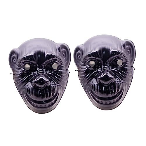 ADOCARN 2st Gorilla-maske Affenmaskenkostüm Maskendekor Chucky-maske Wolf Affen Erwachsener Halloween-cosplay-affenmaske Tier-cosplay-masken Kostümmasken Verkleiden Affenkostüm Black Pvc von ADOCARN