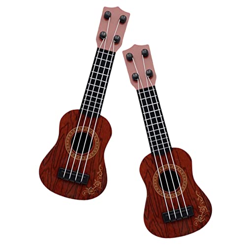 ADOCARN 2st Mini-Ukulele Kleinkinderinstrumente Kinder-Ukulele Kinderspielzeug Spielzeuggitarre Mini-gitarrenspielzeug Mini-Gitarren-Musikinstrument Mädchenspielzeug Plastik Brown von ADOCARN