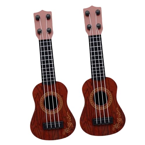 ADOCARN 2st Mini-Ukulele -Ukulele-gitarrenspielzeug Kinderklavier Gitarre Für Xylophon Gitarrenkinder Jungs- Musikspielzeug Musikinstrument Plastik Brown von ADOCARN