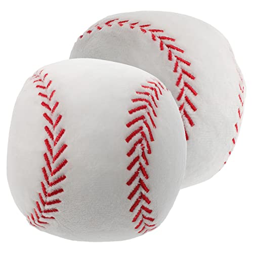 ADOCARN 2st Simulation Plüsch-Baseball Zubehör Für Ballspielzeug Kissen Umarmen Ausgestopftes Baseballspielzeug Sportthemakissen Baseball-Kissen Kissenball Werfen Plüschkugel Kurzer Plüsch von ADOCARN