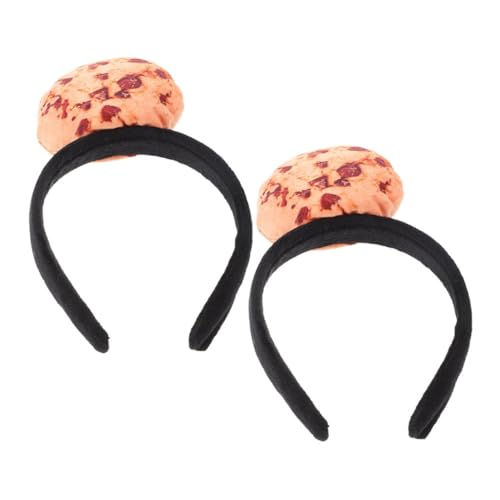 ADOCARN 2st Stirnband Stirnband Süßes Keks-haaraccessoire Stirnbänder Für Damen Pomelo-stirnband Cosplay-stirnband Kekse Haarband Lustiges Stirnband Keks-topper-stirnband Plastik von ADOCARN