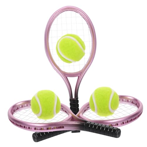 ADOCARN 3 Sätze Tennisschläger Tennis Fledermäuse Badminton Miniatur Netz Werkzeug Mini-zubehör Für Puppen Desktop-tennisschläger-Modell Tennisschlägermodell Für Plastik von ADOCARN