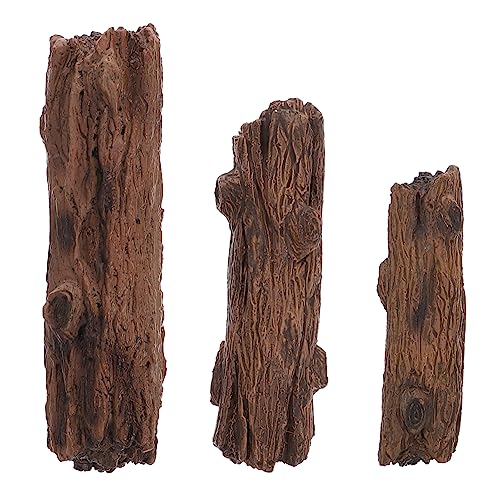 ADOCARN 3St Holzschmuck aus Baumstümpfen gartenpfähle Baumstumpfdekorationen Mikro Living Room Decoration wohnzimmerdeko Simulation eines Stumpfornaments Stumpen- PVC Coffee von ADOCARN