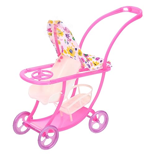 ADOCARN 3st Kinderwagen Puppen Lauflernwagen Babypuppen Buggys Schminkpuppe Puppenwagen Puppenhaus Für Puppenhaus-miniaturen Puppenhauszubehör Plastik Rosa von ADOCARN