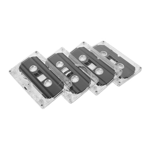 ADOCARN 4 Stück 30 Tonband Leere Kassetten Musik Kassetten Mikrokassettenrekorder Sprachkassette Kassettenspieler Kassetten mit Musik 30 min Kassette Musik-Recorder Plastik Transparent von ADOCARN