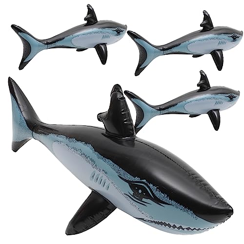 ADOCARN 4 Stück Hai Spielzeug Für Partys Hai Dekorationen Aufblasbares Hai Spielzeug Aufblasbarer Hai Für Pool Interaktives Spielzeug Aufblasbares Spielzeug In Hai Form Tier von ADOCARN