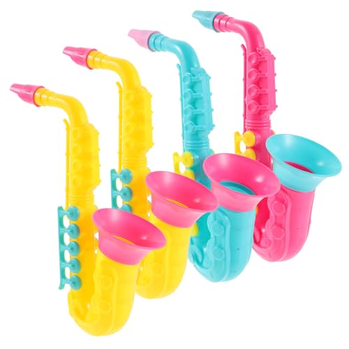 ADOCARN 4 Stück Saxophon Tragbares Saxophon Lebensechtes Saxophonspielzeug Pädagogisches Saxophon- Für Kreatives Musikspielzeug Saxophon-Modelle Plastik von ADOCARN