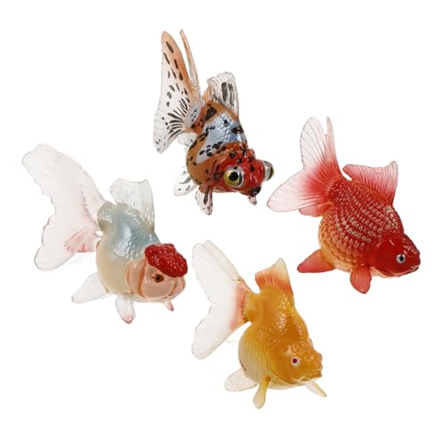 ADOCARN Mini-statuen 4 Stück Lebensechte Aquarium-Fisch-Ornamente Aus Kunststoff Für Jungen Und Mädchen Dekoration von ADOCARN