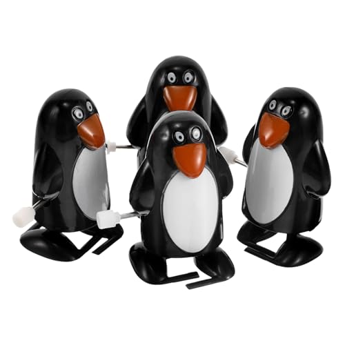 ADOCARN 4-teiliges Weihnachts-Pinguin-Aufziehspielzeug Wind-Walking-Pinguin-Spielzeug-Set Ornament für Weihnachtsdekorationen für Jungen und Mädchen von ADOCARN