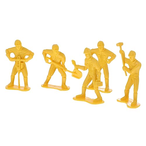 ADOCARN 45st Mikro-landschaftsverzierung Mikrolandschaftsdekor Baumodell Spielzeug Lernspielzeug Engineering-Menschen-Figuren Miniaturszenenfiguren Ingenieur-männer-Modell Plastik Yellow von ADOCARN