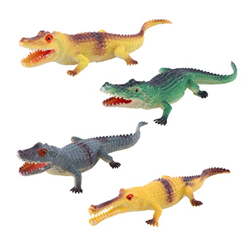 ADOCARN 4Pcs Simulierte Krokodilmodell Alligator Kostüm Tier Figuren Krokodile Figuren Realistische Alligatormodell Mini Frühe Bildung Kognitiver Toys Plastik von ADOCARN