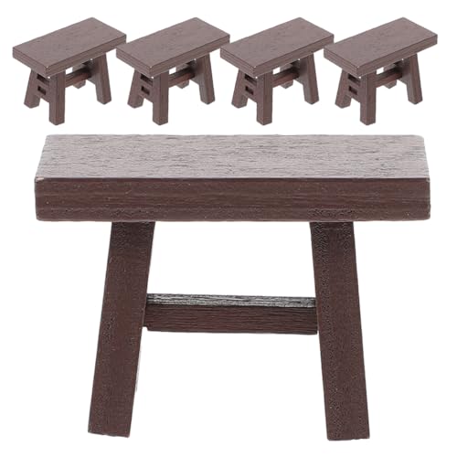 ADOCARN 5 Stück Miniatur-Holzhocker: Winzige Puppenhausmöbel, Retro-Mini-Stühle für Rollenspiele – Puppenhaus-Möbel-Ornamente ADOCARN 5 Stück Miniatur-Holzhocker: Winzige Puppenhausmöbel, Retro-Mini-Stühle für Rollenspiele – Puppenhaus-Möbel-Ornamente von ADOCARN