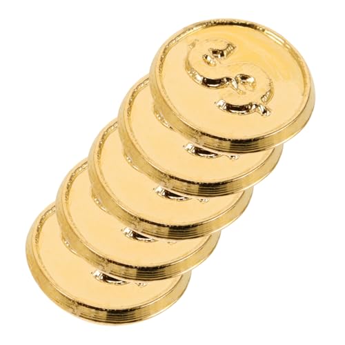 ADOCARN 5 Stück Miniaturmodell Kinderspielzeug Aldut Kinderspielzeug Mini Tots Kinderspielzeug Spielmarken Rollenspiel Rechnungen Geld Lustig Kunststoff Golden von ADOCARN