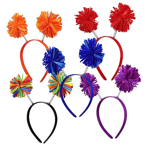 ADOCARN 5St karneval haarband hair-band hair band partyhüte partytisch pompoms lustige Stirnbänder Party-Kopfschmuck Geburtstags-Stirnband Pom-Stirnband süße Stirnbänder Feder Stirnbänder von ADOCARN