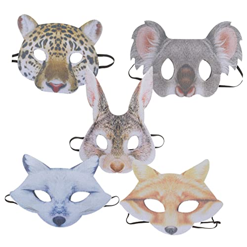 ADOCARN 5St tierische Maske Kaninchenkostüm Tierdekor Themenparty-Masken kreative Maske Fuchs Tiermasken halloween masken halloweenmaske Frauen-Maskerade-Maske Tiermaske für Party Plastik von ADOCARN