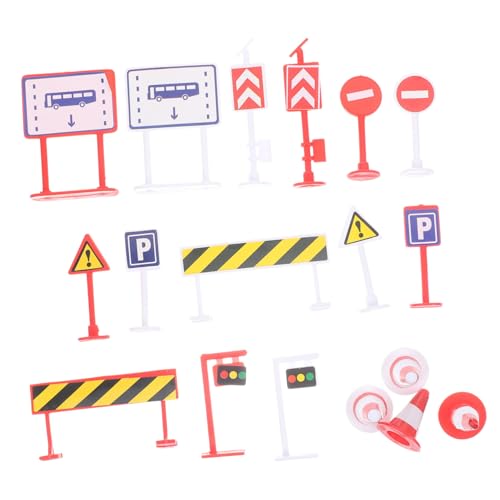 ADOCARN 6 Sets Straßensperre Verkehrszeichen Handicaps Schilder Für Parksimulation Verkehrszeichen Mini Signalmodell Mini Straßendekore Parkschild Modell Mikro Dekor von ADOCARN