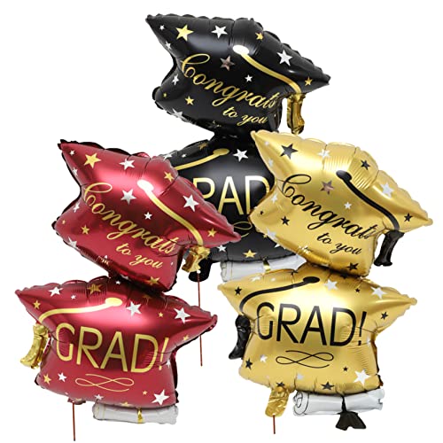 ADOCARN 6 Stück Abschlusskappen Ballonballons Grad Ballons Abschluss Glückwunsch Ballons Abschluss Party Zubehör Abschluss Klassenzimmer Dekor Abschluss Party Zubehör Abschluss Hut von ADOCARN