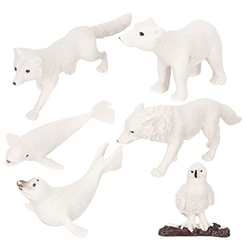 ADOCARN 6 Stück Wintertiermodell Miniaturen Outdoor Spielzeug Tiere Kinderspielzeug Kinder Spielen Spielzeug Tierbären Figuren Kinder Tiermodelle Tiermodelle Zum Lernen Von Tierspielzeug von ADOCARN