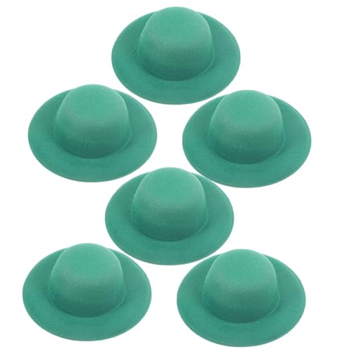 ADOCARN 6st Mini-cowboyhut Puppe Verkleiden Sich Kostüm Winzige Hausminiatur Kleine Hüte Kleiner Hut Minihüte Für Partys Puppenhut- Kleine Hütchen Zum Basteln Mini-Hut Stoff Green von ADOCARN