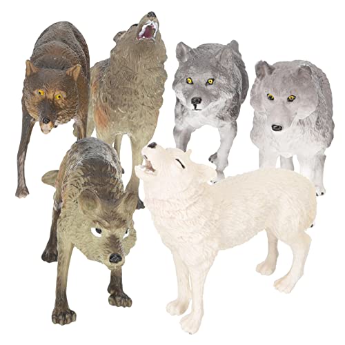 ADOCARN 7Er Packung Modell Mini Tiere Spielzeug Outdoor Spielzeug Kinder Spielen Spielzeug Kleintierfigur Spielzeug Babyanzüge Polarwolf Tiere Figuren Miniaturspielzeug Abs von ADOCARN