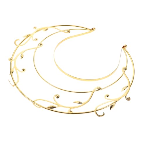 ADOCARN Abschlussball-Stirnband halloween kopfschmuck mittelalterlicher Kopfschmuck für Frauen geschichtete Stirnbandkrone Halloween-Krone Cosplay-Stirnband Zinklegierung Golden von ADOCARN