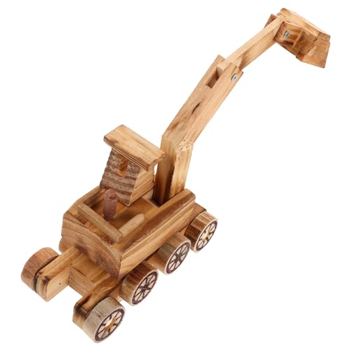 ADOCARN Realistisches Baggerspielzeug aus Holz Modellbaufahrzeug Spielzeug für Jungen und Mädchen Miniatur-Technikbagger Sammlerstück Handwerkskunst von ADOCARN