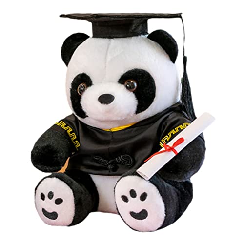 ADOCARN Doktor Panda Puppe Kinderplüschpanda Pandas Kinderspielzeug Neuartige Pandapuppe Kinderpandaspielzeug Panda Mit Doktorhut Ausgestopfter Panda Ausgestopftes Abschlussgeschenk von ADOCARN