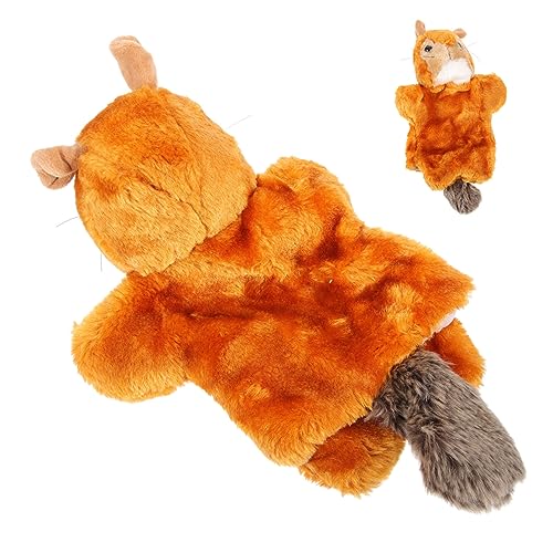 ADOCARN Handpuppe Plüschpuppe Tier-eichhörnchen-handspielzeug Kinderpuppenspielzeug Eichhörnchen-Puppe Geschichte Erzählende Marionette Brown Pp Baumwolle von ADOCARN