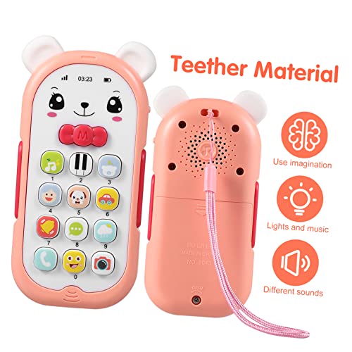 ADOCARN Handyspielzeug Für Für Kleinkinder Telefon Babys Trommel Instrument Mädchen Babyphone 3 Monate Handy Abs Rosa von ADOCARN