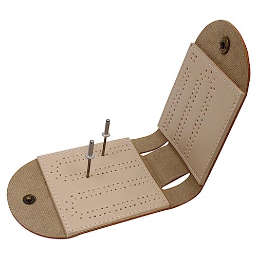 ADOCARN Jagdtasche aus Leder Karten Halter Card Holder Kartenhalterung Tabletts zur Dekoration Bausatz Planke tragbare Spieltasche Desktop-Bewertungstafel Zweifarbiges PU-Leder Light Brown von ADOCARN