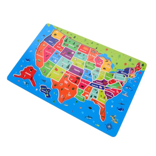 ADOCARN Karten-Puzzle- Karten für Karte der Vereinigten Staaten rätsel Holz USA Karte Puzzle USA Staaten Puzzle USA Kartenpuzzle Puzzles Bodenrätsel hölzern von ADOCARN