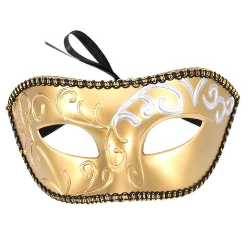 ADOCARN Maske Dekorationen Halloween Gesichts- Kostümfrauen Plüsch maskiert hallowen masks mouth mask the mask venetian mask Streich Requisite für Partyfotografie Plastik Golden von ADOCARN