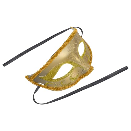 ADOCARN Maskerade-maske Maskerademaske Aus Weißer Spitze Maskerade Kostüm Maske Halloween-masken Für Erwachsene Kürbis Venezianisch Wunderschöne Maskerademasken Requisiten Golden Abs von ADOCARN