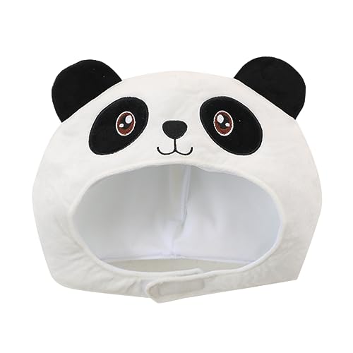 ADOCARN Panda-Kopfbedeckung Clownhut seltsamer Hut Cosplay Panda Hut erster Geburtstagshut Top-Hat-Kostüm tiermütze tierkostüme karnevalskostüme Partyhut- Party-Plüsch-Stirnband Weiß von ADOCARN