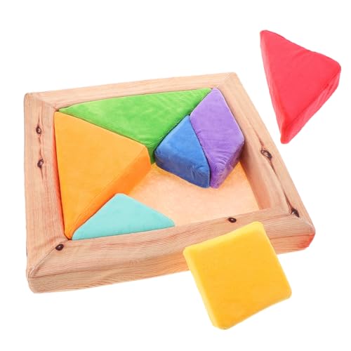 ADOCARN Plüsch-Tangram Kinderspielzeug Zappeln Puzzle Denksportaufgaben Tangrams Formen Puzzlespielzeug Spiele Rätsel Geometrisches Rätsel Puzzle-bauwürfel Mosaikblock von ADOCARN