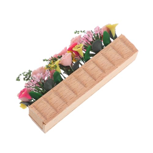 ADOCARN Puppenhaus aus Holz Topfblume Dekorationen Puppenhausblumen bescherung Weihnachten weinachts kunstpflanze Zubehör für das Puppenhaus Mini-Blumenbeete Pflanzen Colorful von ADOCARN