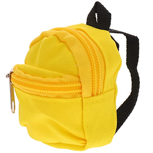 ADOCARN Puppenrucksack Rucksackpuppe Mädchen Mini-rucksäcke Für Puppen Beutel Babytrage Kosmetiktasche Niedlich Miniatur Taschen Puppenträger Plüsch Ausgestopft Polyester Yellow von ADOCARN