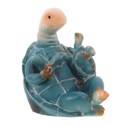 ADOCARN Schildkrötenverzierung Yoga-schildkröten-Ornament Dekorationen Für Schildkrötenpanzer Ornamente Für Schildkrötenbecken Lustige Aquariumdekoration Yoga-Figur Yoga-Statue Harz Blue von ADOCARN