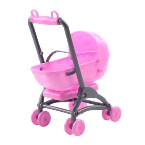 ADOCARN Simulierter Kinderwagen Kindergarten Mini-Kinderwagen Babys Miniatur Puppenwagen für Puppen puppenwagen Buggy Mini-Puppenwagen Kinderwagen- Plastik Rosa von ADOCARN